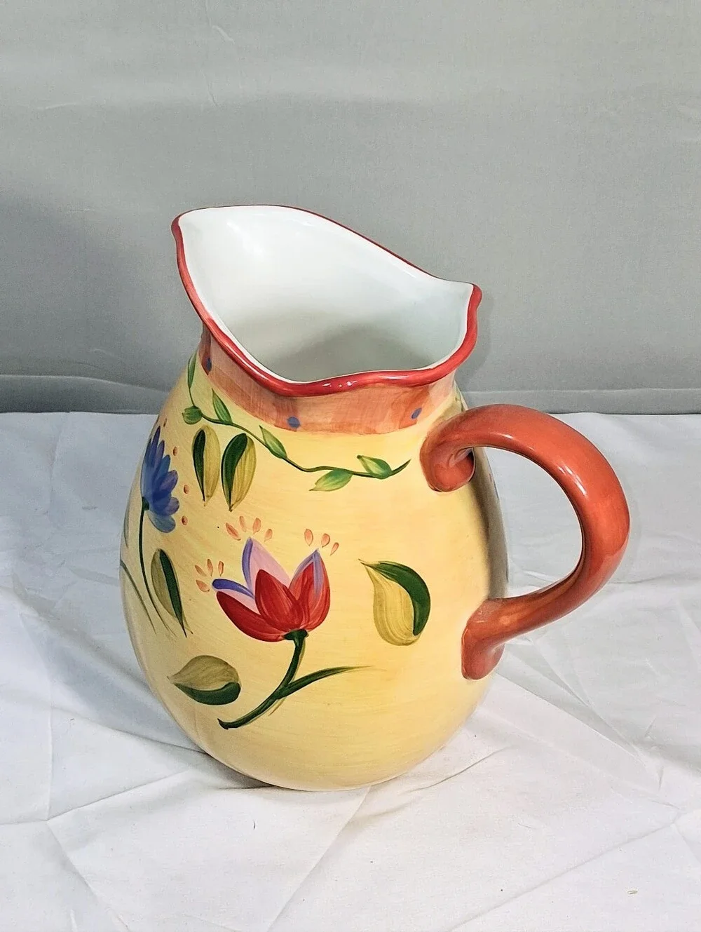 Pfaltzgraff Napoli Stoneware Mediterranean Terracota Hand Painted Pitcher